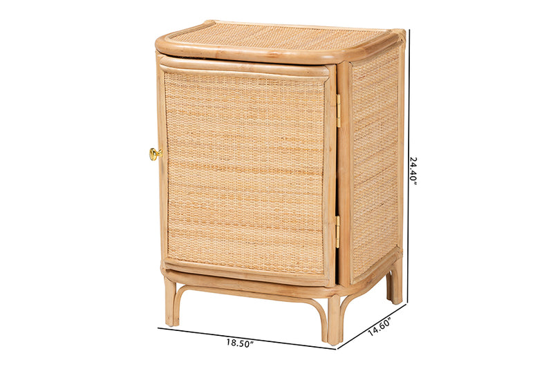 Liora Bohemian Natural Rattan Nightstand