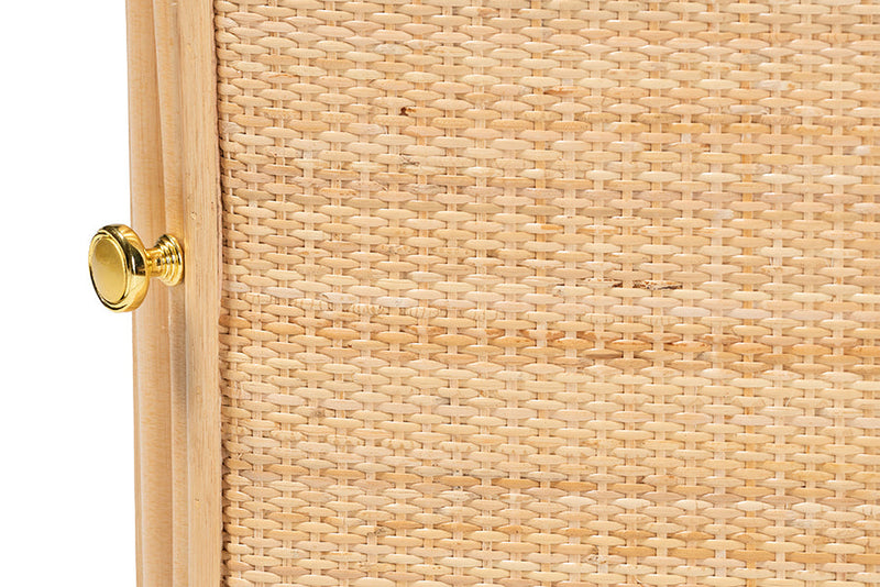 Liora Bohemian Natural Rattan Nightstand Baxton