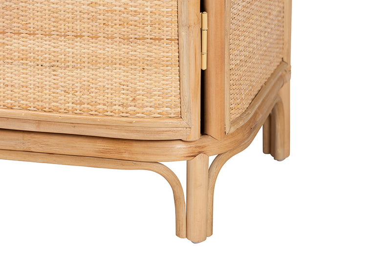 Liora Bohemian Natural Rattan Nightstand Baxton