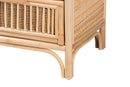 Teresa Bohemian Natural Rattan 2-Drawer Nightstand Baxton