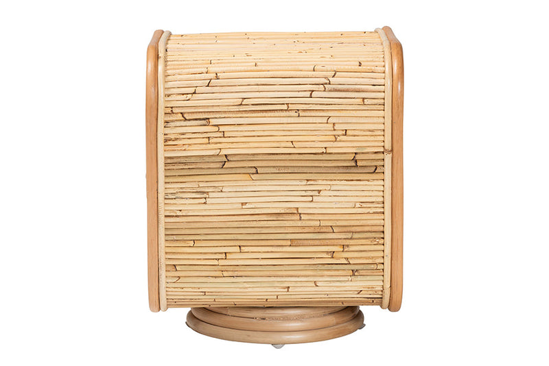Westlyn Bohemian Natural Rattan Nightstand Baxton