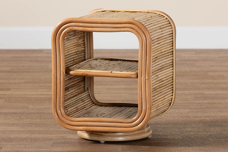 Westlyn Bohemian Natural Rattan Nightstand Baxton