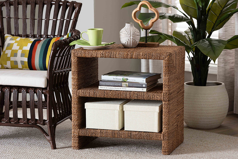 Ardelle Bohemian Natural Seagrass End Table