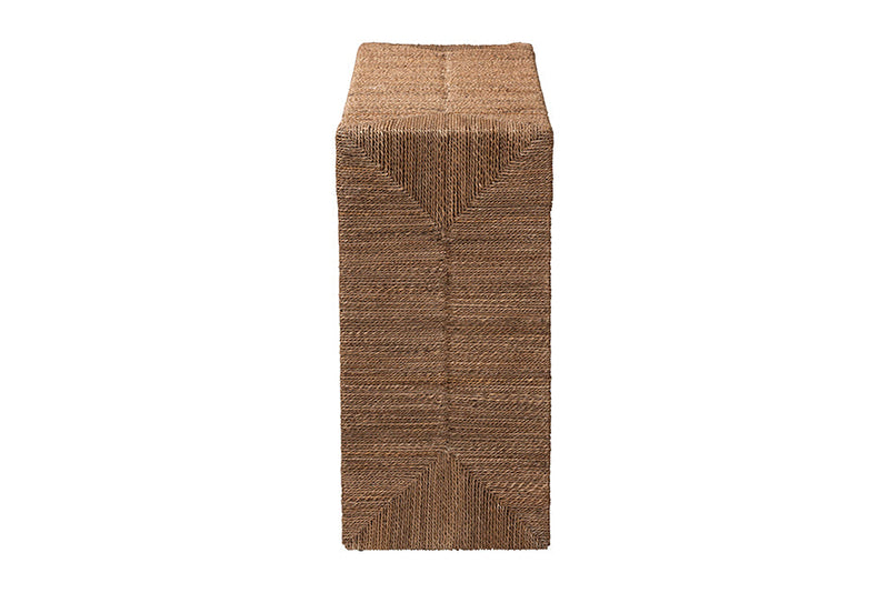 Ardelle Bohemian Natural Seagrass Console Table Baxton