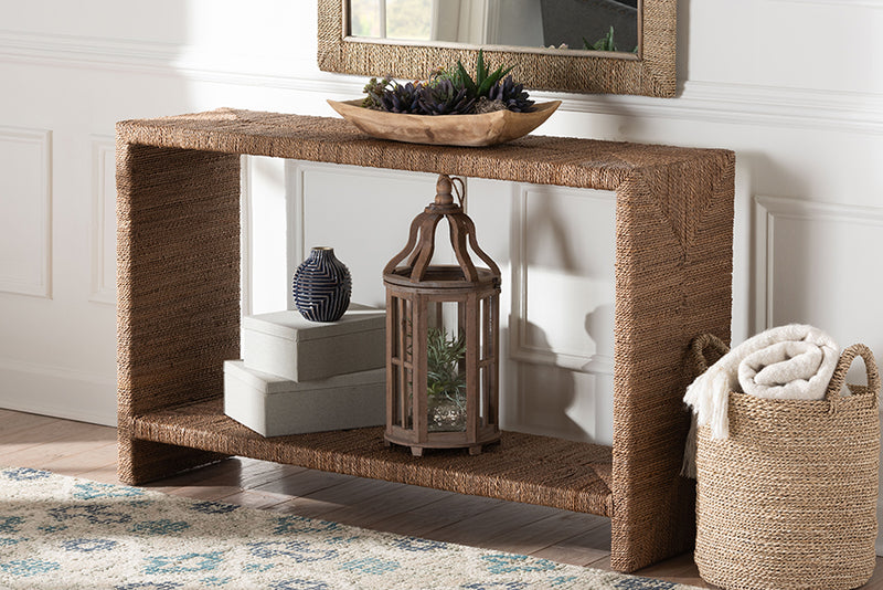 Ardelle Bohemian Natural Seagrass Console Table