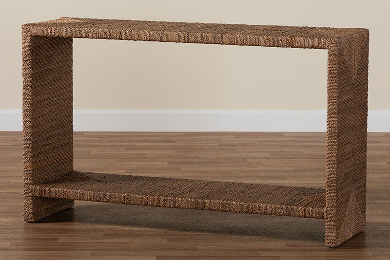 Ardelle Bohemian Natural Seagrass Console Table