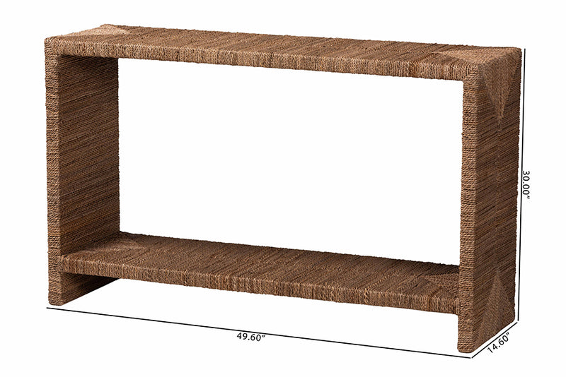 Ardelle Bohemian Natural Seagrass Console Table