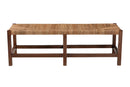 Ardelle Bohemian Natural Seagrass and Wood Accent Bench Baxton
