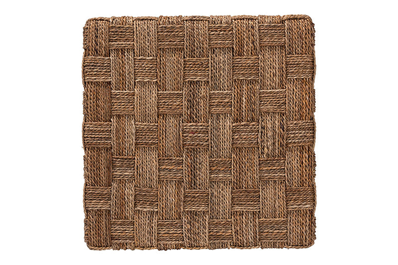 Obert Bohemian Natural Seagrass End Table Baxton