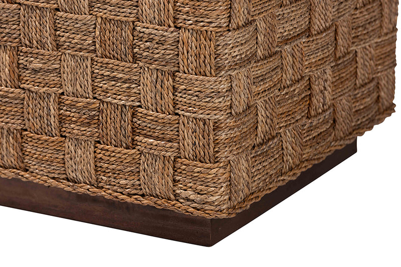 Obert Bohemian Natural Seagrass End Table