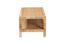 Giolla Bohemian Light Honey Rattan and Mahogany Wood Rectangle Coffee Table Baxton