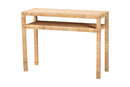 Giolla Bohemian Light Honey Rattan and Acacia Wood Console Table Baxton
