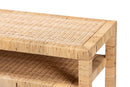 Giolla Bohemian Light Honey Rattan and Acacia Wood Console Table Baxton