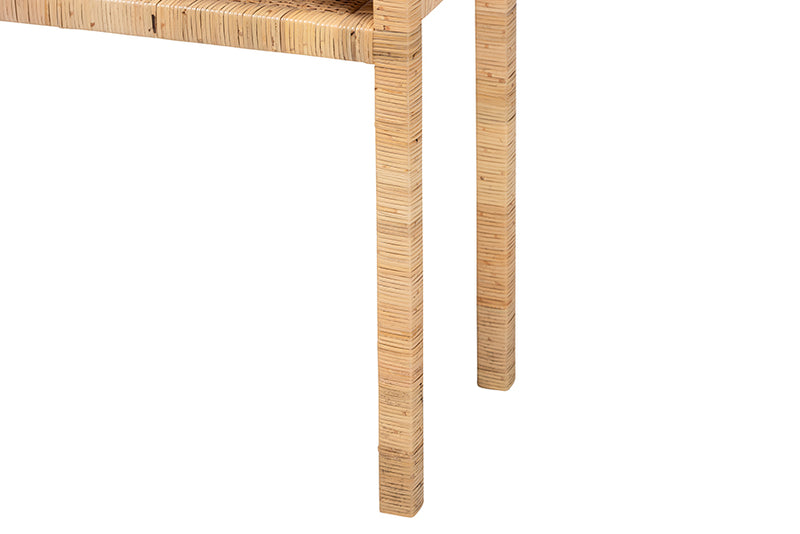 Giolla Bohemian Light Honey Rattan and Acacia Wood Console Table