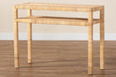 Giolla Bohemian Light Honey Rattan and Acacia Wood Console Table Baxton