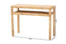 Giolla Bohemian Light Honey Rattan and Acacia Wood Console Table Baxton