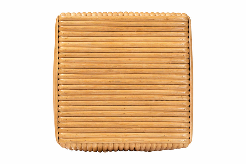 Obert Bohemian Light Honey Rattan Footstool