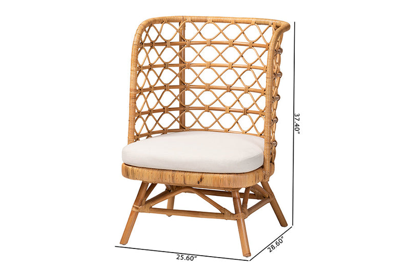 Kobie Bohemian Light Honey Rattan Accent Chair Baxton