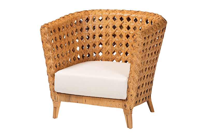 Draper Bohemian Light Honey Ratan Accent Chair