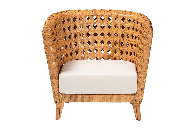 Draper Bohemian Light Honey Ratan Accent Chair