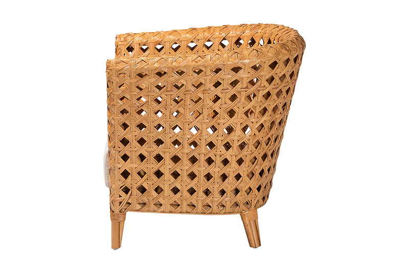 Draper Bohemian Light Honey Ratan Accent Chair