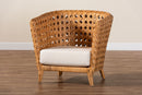 Draper Bohemian Light Honey Ratan Accent Chair Baxton