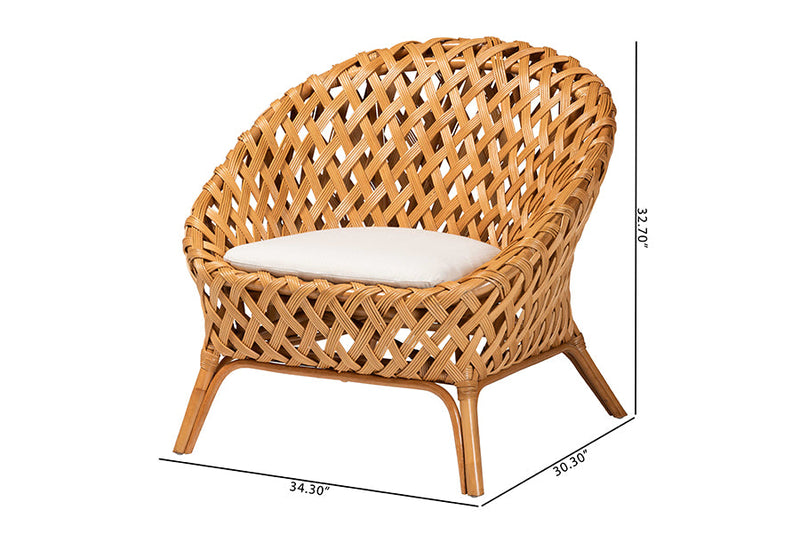 Karis Bohemian Natural Rattan Accent Chair Baxton