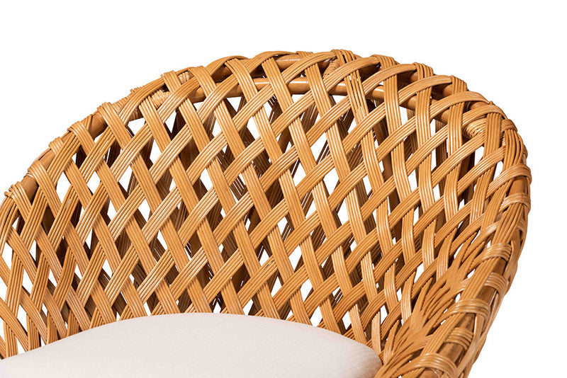 Karis Bohemian Natural Rattan Accent Chair Baxton