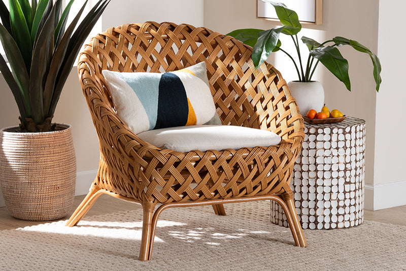 Karis Bohemian Natural Rattan Accent Chair