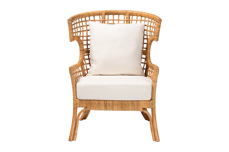 Alleta Bohemian Light Honey Rattan Arm Chair Baxton