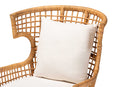 Alleta Bohemian Light Honey Rattan Arm Chair Baxton