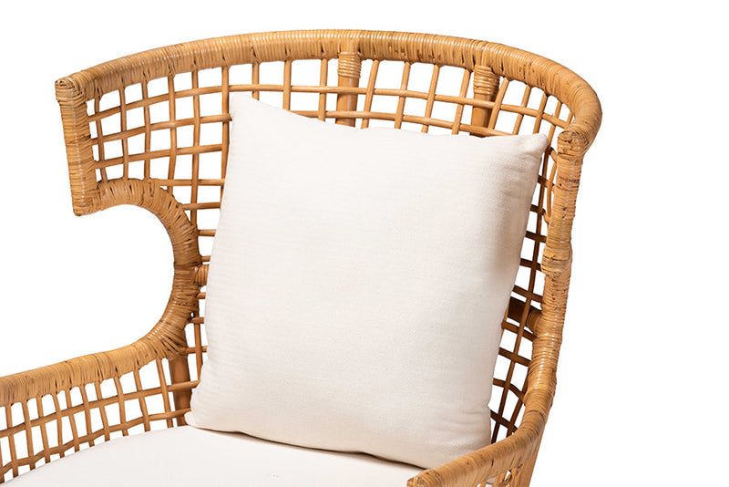 Alleta Bohemian Light Honey Rattan Arm Chair Baxton