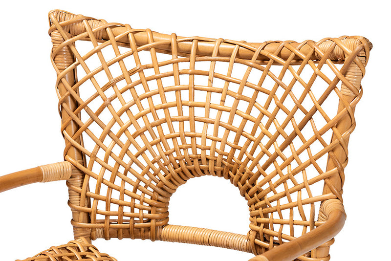 Laina Bohemian Natural Rattan Arm Chair Baxton