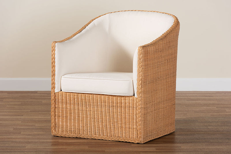 Amsterdam Bohemian Light Honey Rattan Arm Chair Baxton