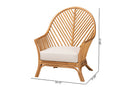 Lavina Bohemian Light Honey Rattan Arm Chair Baxton