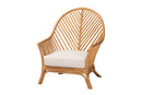 Lavina Bohemian Light Honey Rattan Arm Chair Baxton