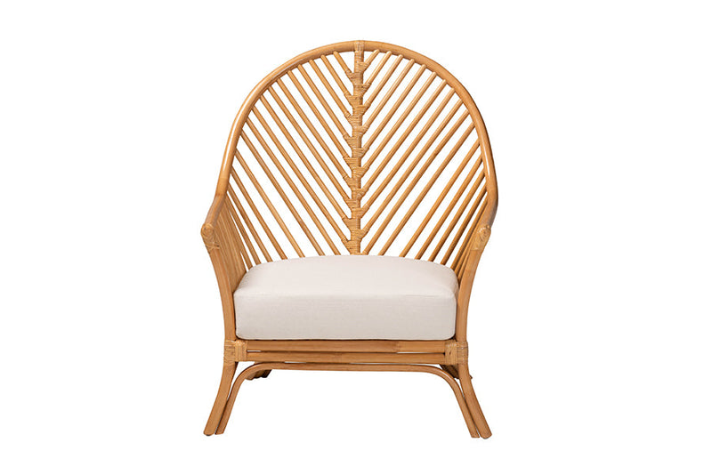 Lavina Bohemian Light Honey Rattan Arm Chair Baxton