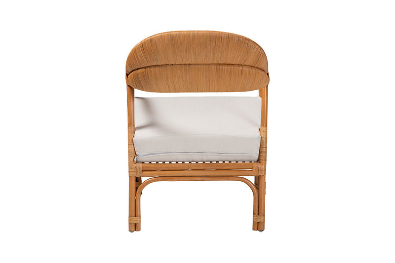 Alivia Bohemian Light Honey Rattan Arm Chair Baxton