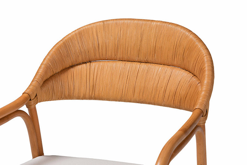 Alivia Bohemian Light Honey Rattan Arm Chair Baxton