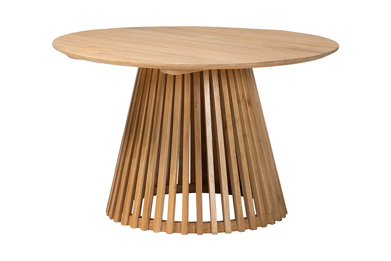 Noemie Modern Slatted Acacia Wood Dining Table Baxton