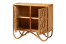 Sabelle Bohemian Light Honey Rattan Storage Cabinet Baxton