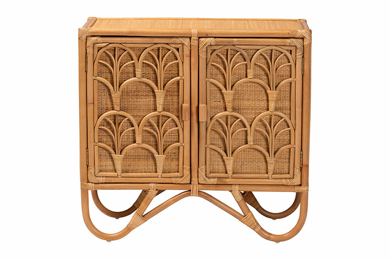 Sabelle Bohemian Light Honey Rattan Storage Cabinet