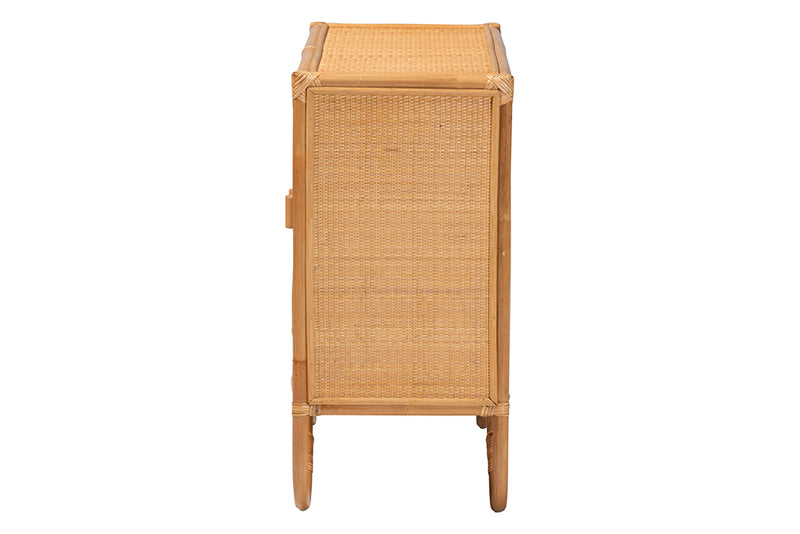 Sabelle Bohemian Light Honey Rattan Storage Cabinet