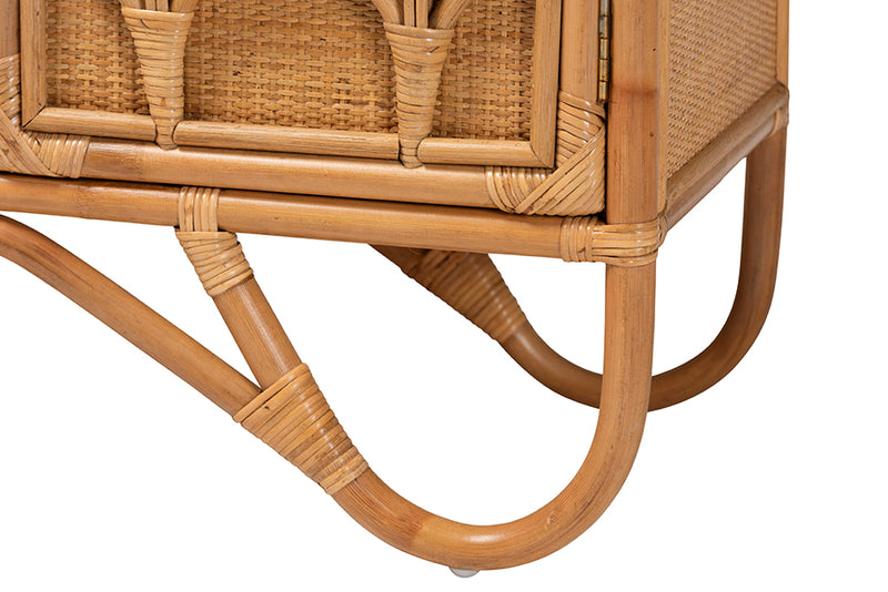 Sabelle Bohemian Light Honey Rattan Storage Cabinet