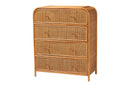 Rapha Natural Rattan 4-Drawer Storage Cabinet Baxton