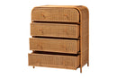 Rapha Natural Rattan 4-Drawer Storage Cabinet Baxton