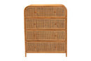 Rapha Natural Rattan 4-Drawer Storage Cabinet Baxton