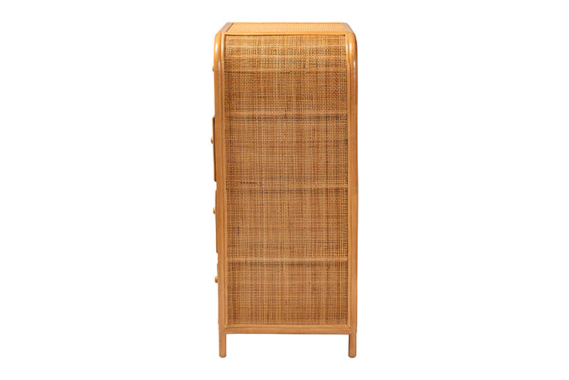 Rapha Natural Rattan 4-Drawer Storage Cabinet Baxton
