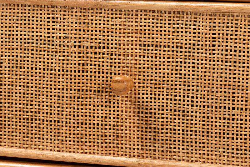 Rapha Natural Rattan 4-Drawer Storage Cabinet Baxton