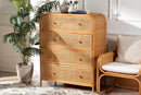 Rapha Natural Rattan 4-Drawer Storage Cabinet Baxton